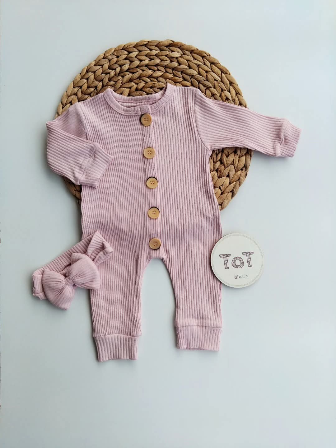cotton romper with headband