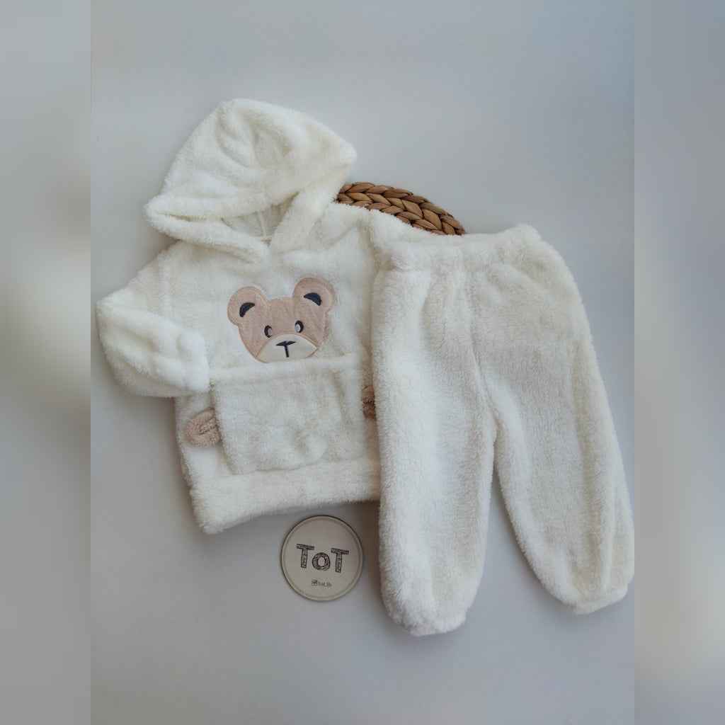 Kids White Fluffy Set