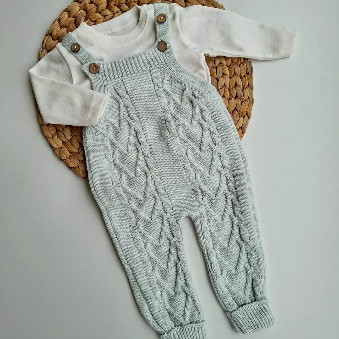 Baby Boy Cotton Top & Wool Salopette Set