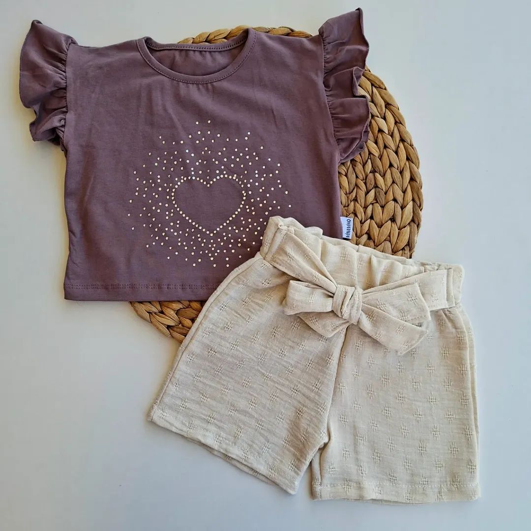 Girls Breathable Cotton & Linen Set