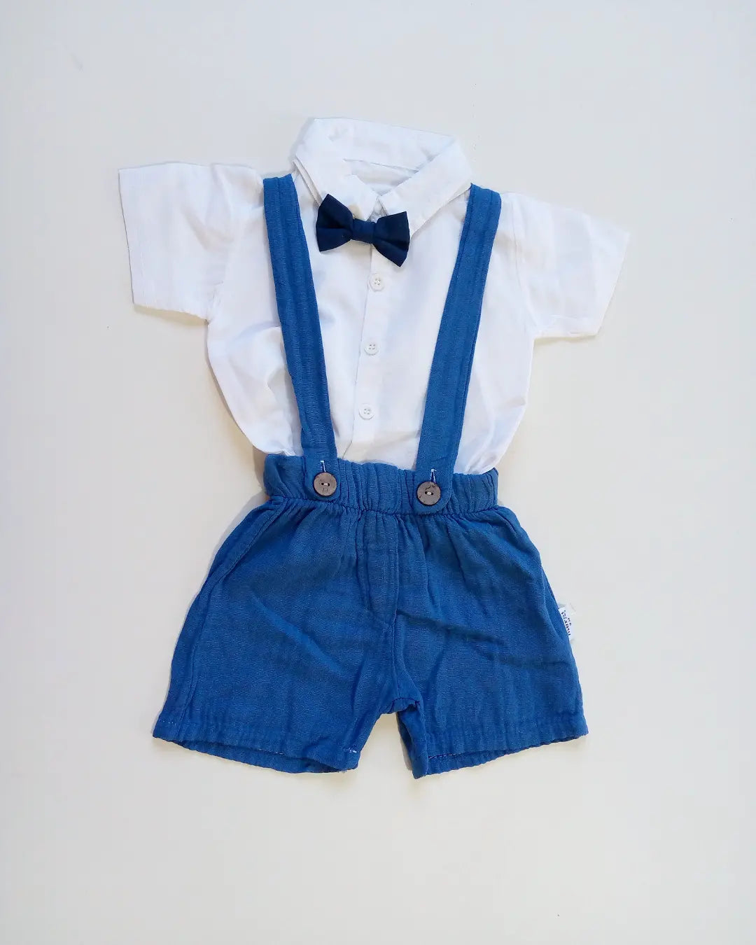 Baby Boy Linen Salopette Set