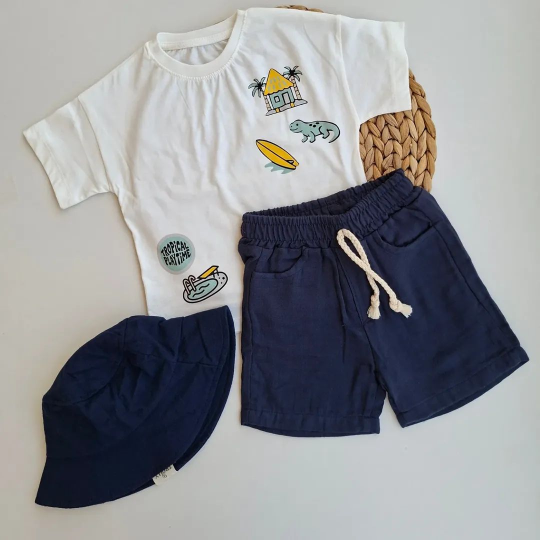 Summer Boy 3-Piece Set with Hat
