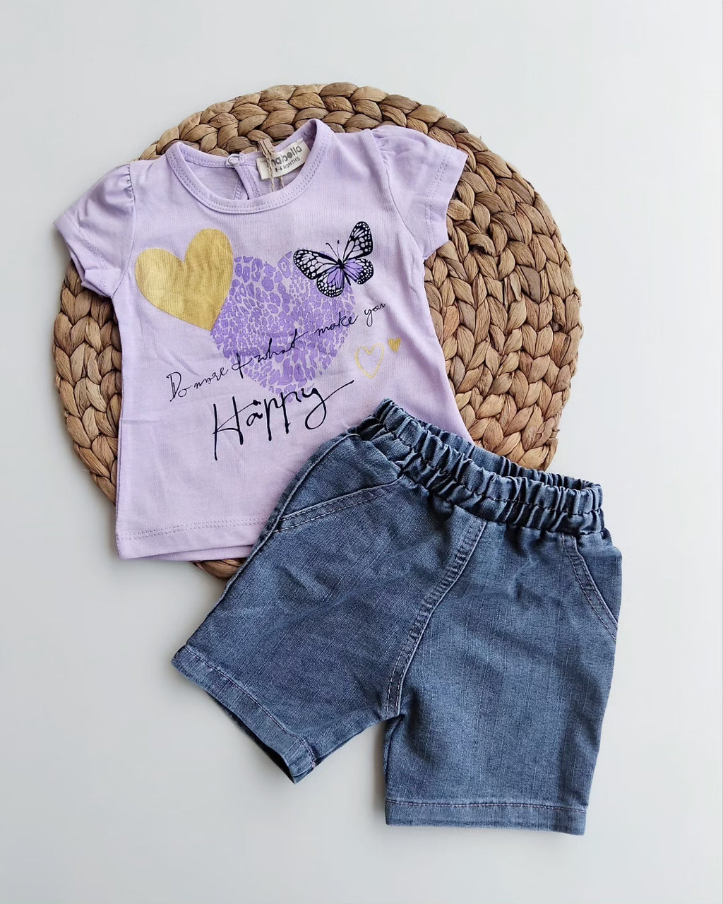 Baby Girl Casual Denim Shorts Set