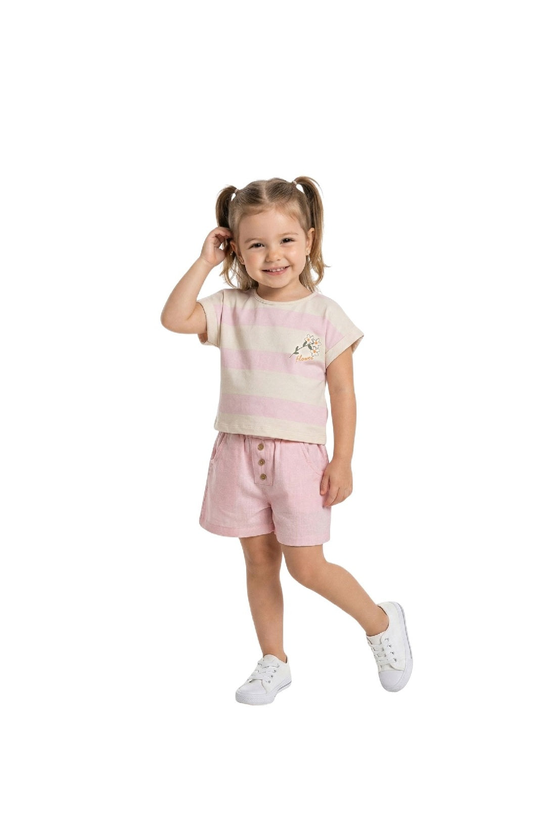 Linen Shorts & Cotton Top Set - Girl