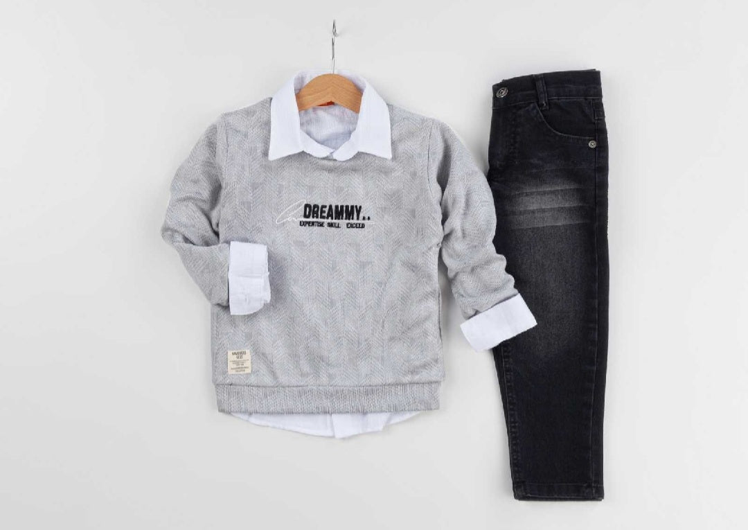 Mini Gentleman Grey & Black Outfit