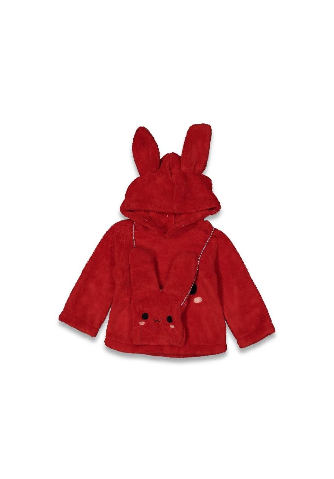Girls Fluffy Hoodie with Bag
