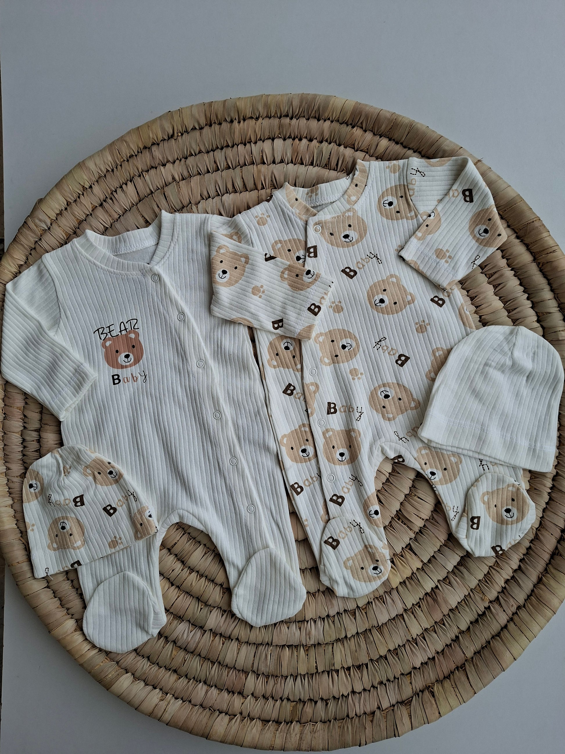 Pack of 2 Baby Overalls with Matching Hats