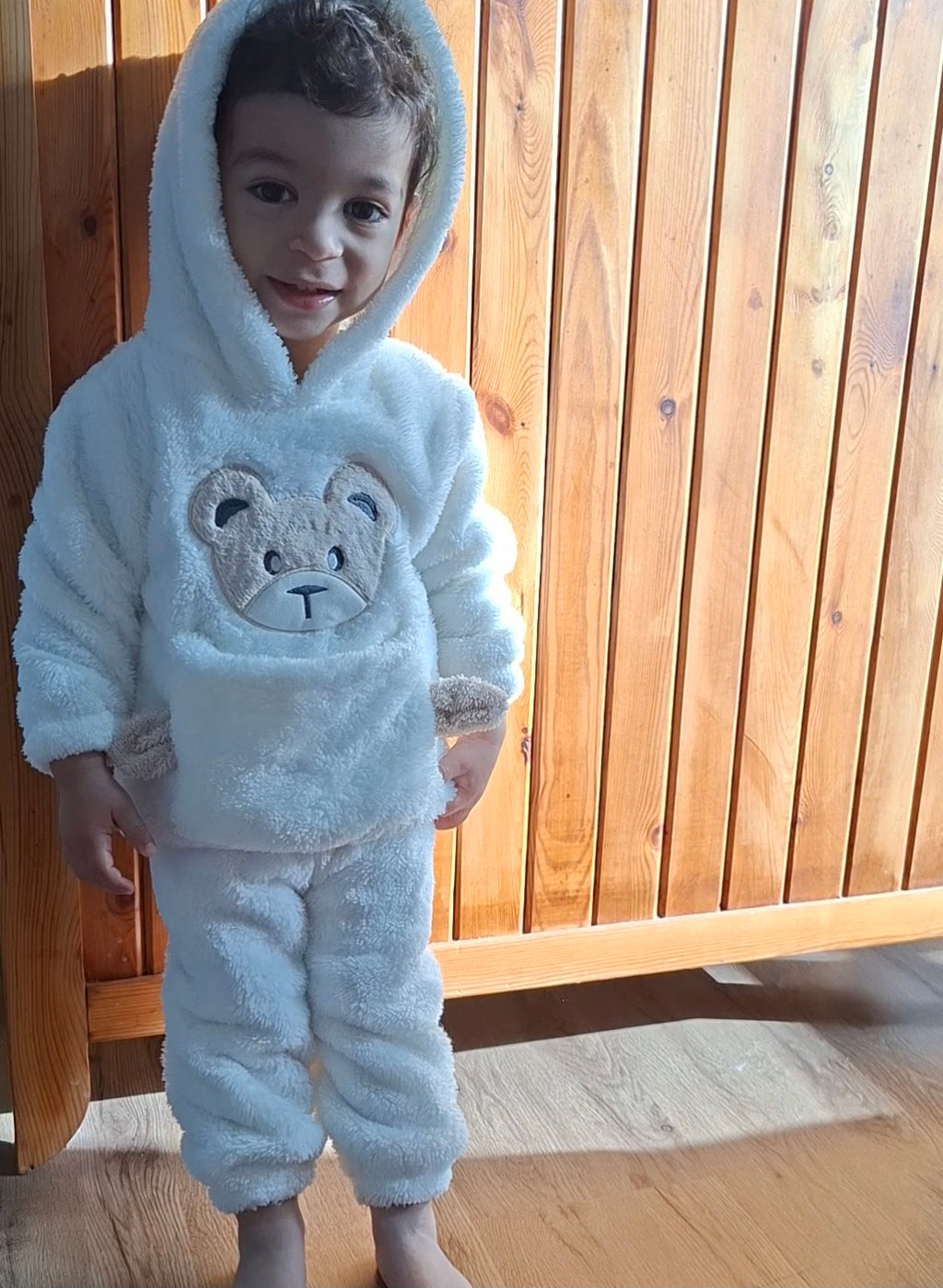 Kids White Fluffy Set
