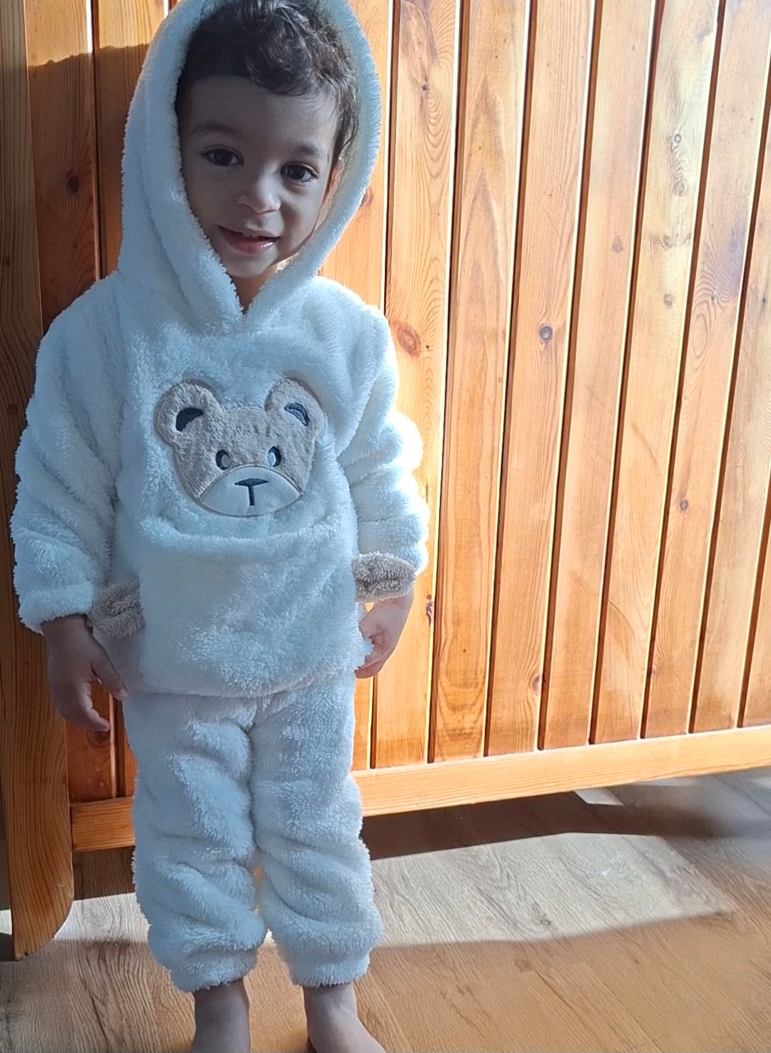 Kids White Fluffy Set