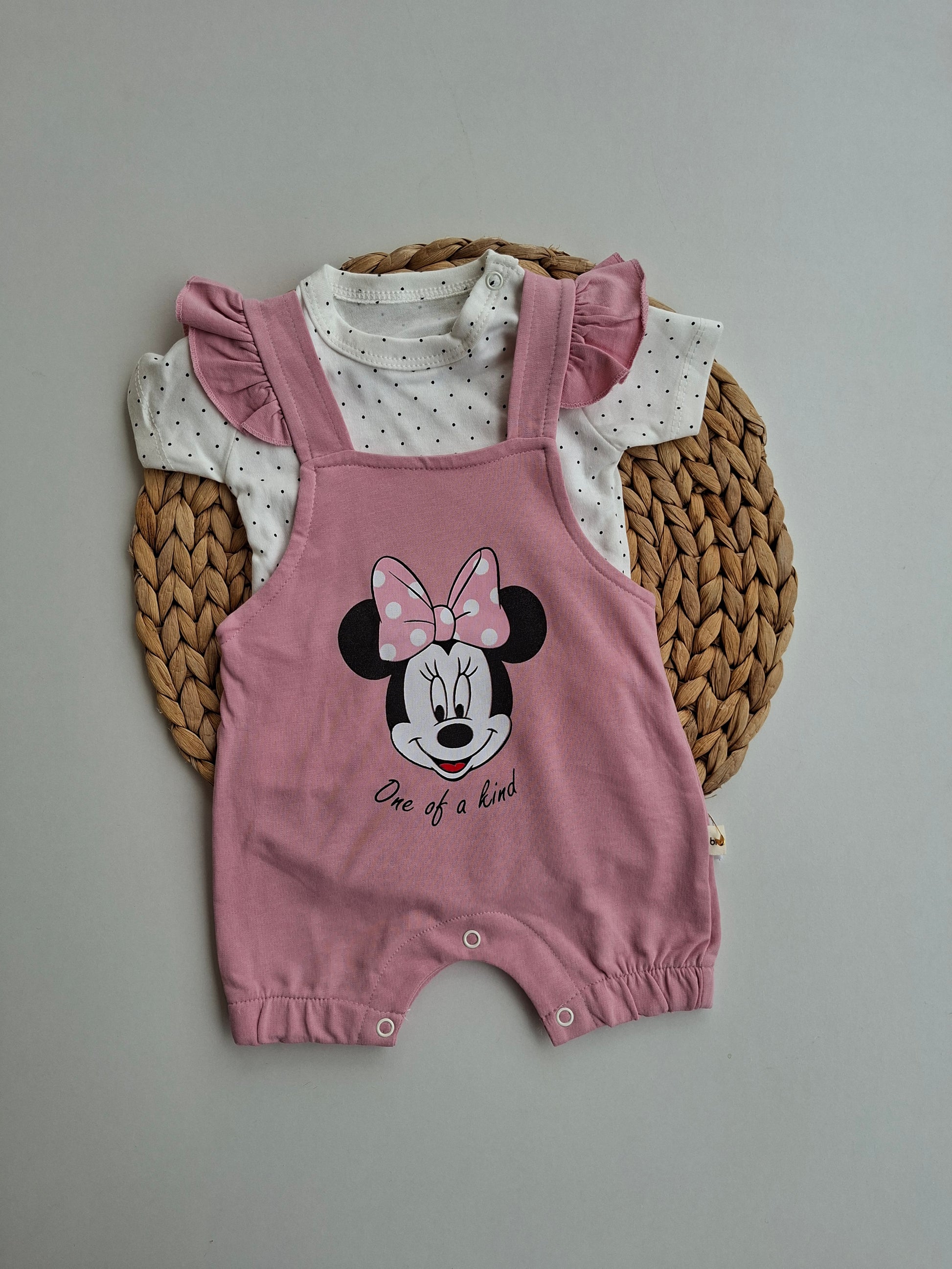 100% Cotton Baby Girl Minnie Romper Set