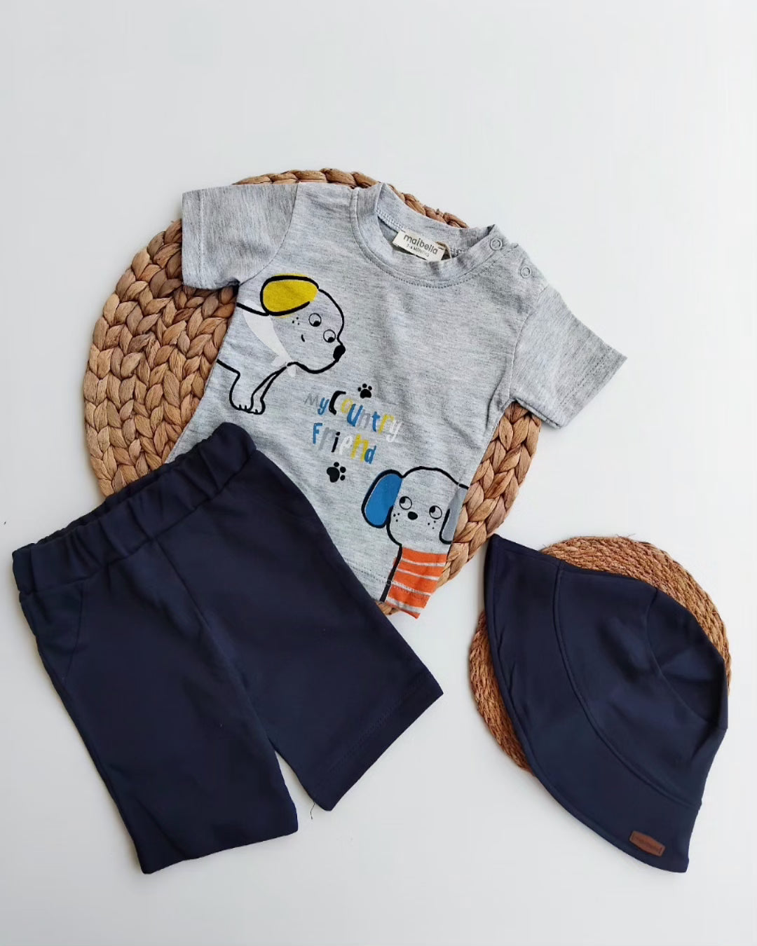 Baby Boy 3-Piece Cotton Summer Set