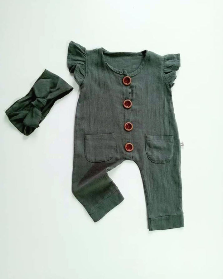 Baby Girl Linen Romper