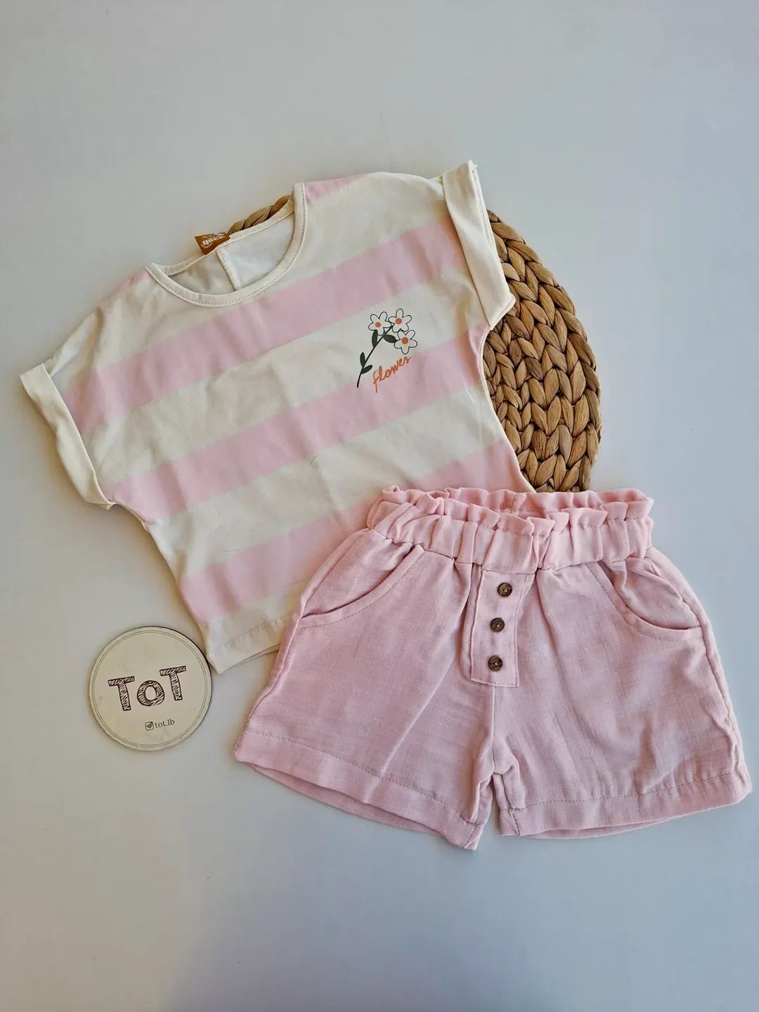Linen Shorts & Cotton Top Set - Girl