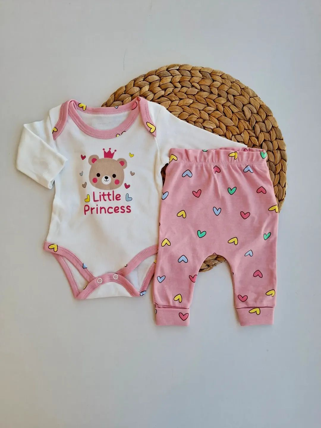 Cotton Baby Girl Bodysuit & Pants Set
