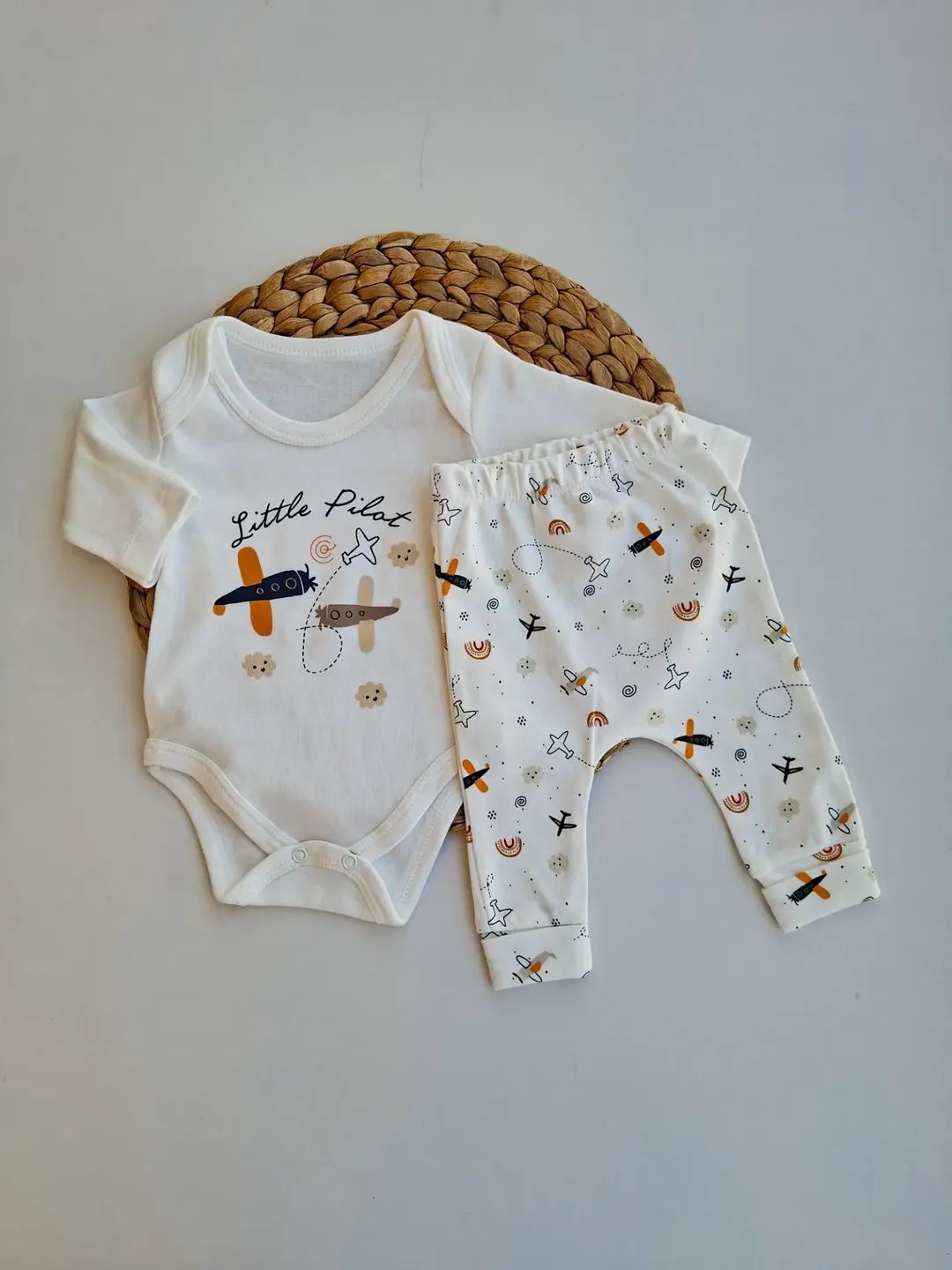 Baby Boy Cotton Bodysuit & Pants Set