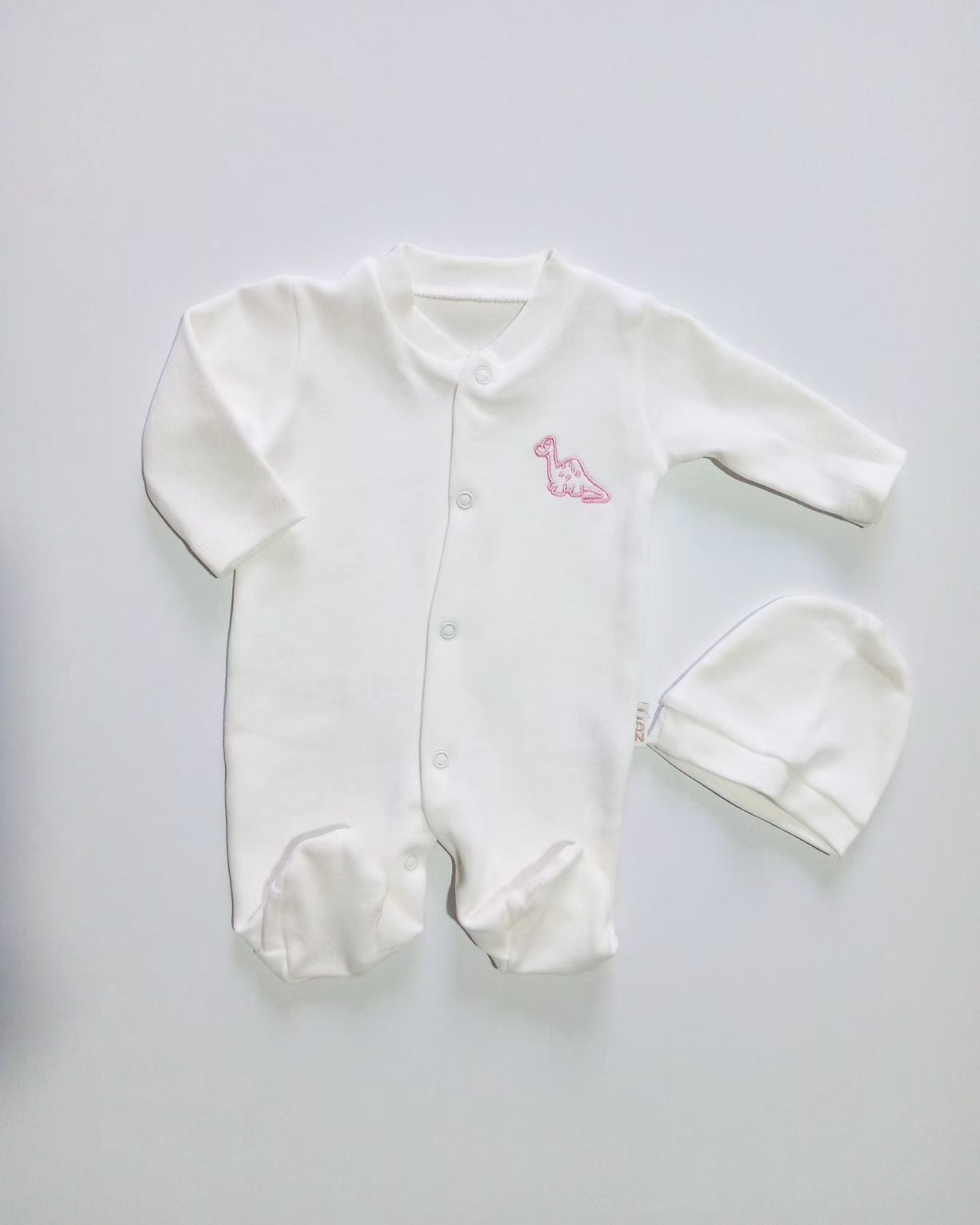 Premature Baby Girl White Cotton Overall