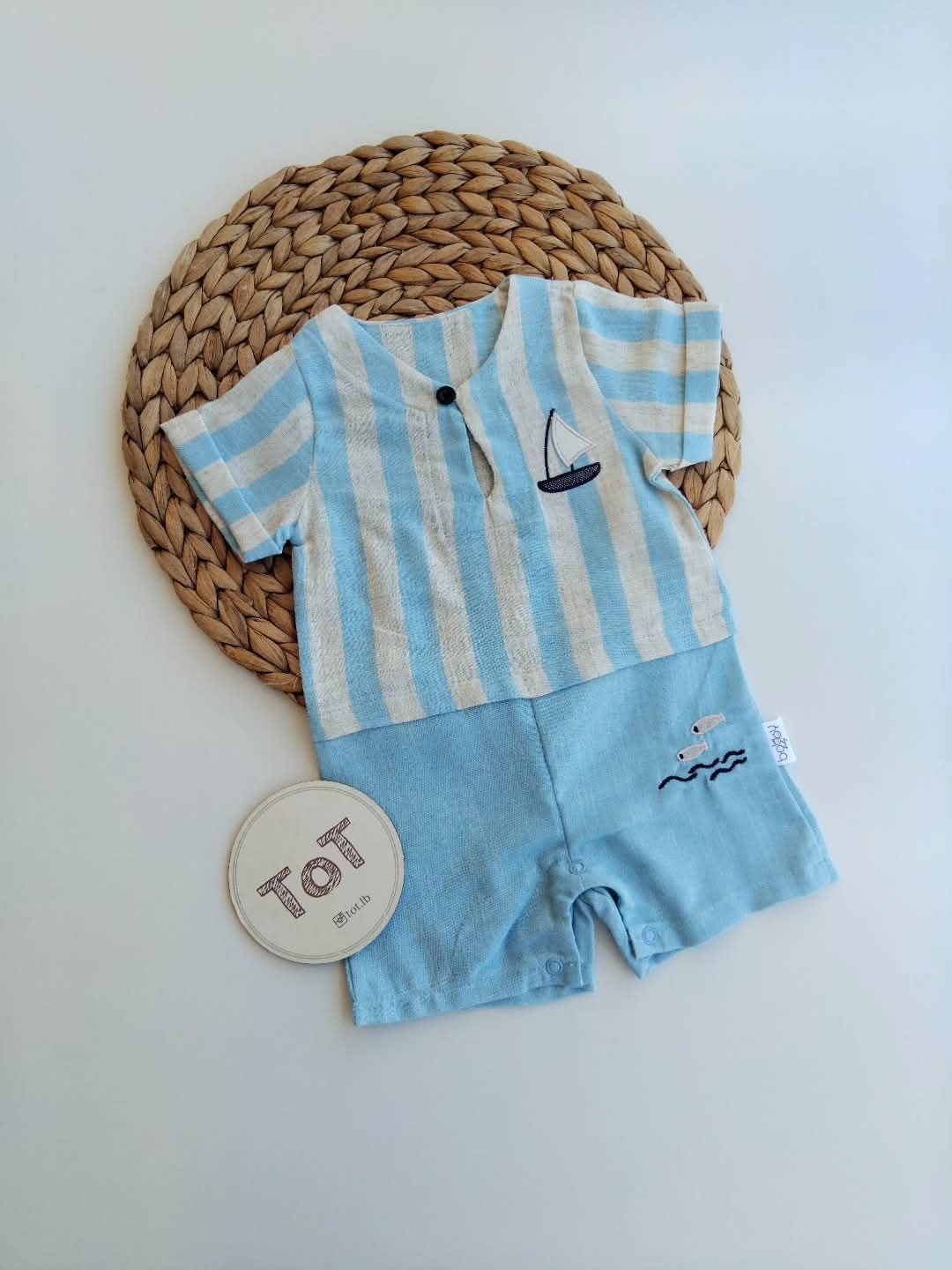 Baby Boy Summer Linen Romper