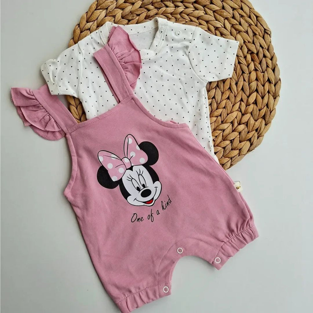100% Cotton Baby Girl Minnie Romper Set