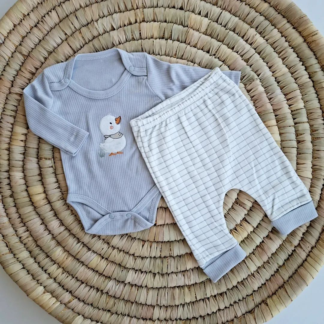 Baby Boy Cotton Bodysuit & Pants Set